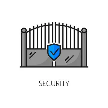 Security gate icon for real estate or house rent 스톡 일러스트