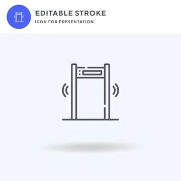 Security Gate icon vector, filled flat sign, solid pictogram isolated on whit Stock Illustration