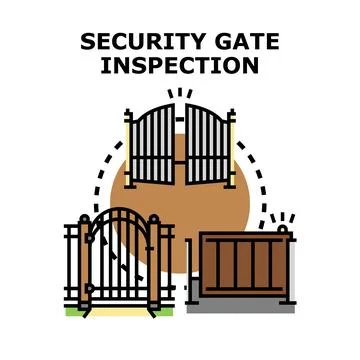 Security gate inspection concept with various gates 스톡 일러스트