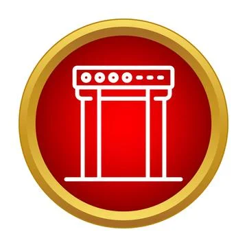 Security gate metal detector scanner icon representing safety check Stock Illustration