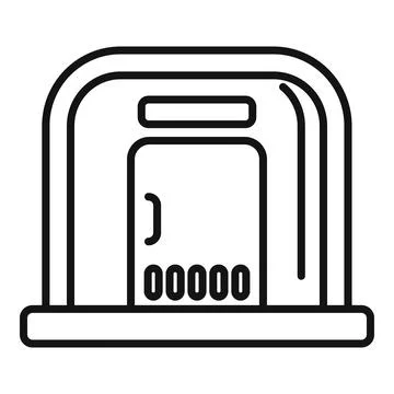 Security gate protecting entrance with digital code panel Illustrazione stock