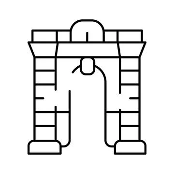 Security gate scanner detecting entry and exit points Stock Illustration