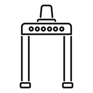 Security gate scanner detecting metal objects icon Stock Illustration