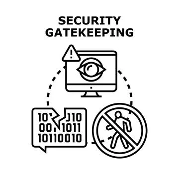 Security gatekeeping concept for digital data protection Stock Illustration