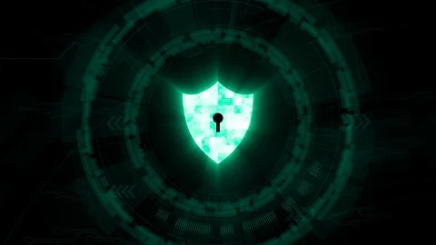 A security gaurd and firewall motion graphic on green background Stock Footage 129723962