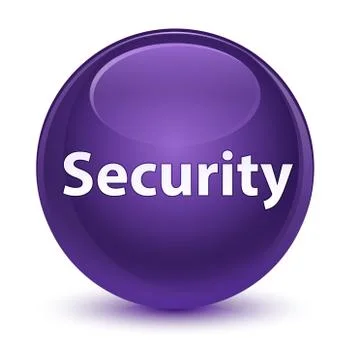 Security glassy purple round button Illustrazione stock