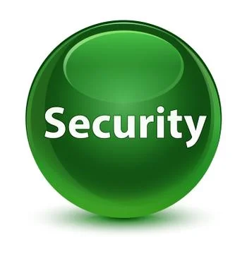 Security glassy soft green round button Stock Illustration