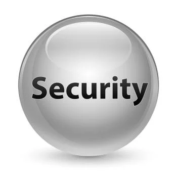Security glassy white round button Stock Illustration