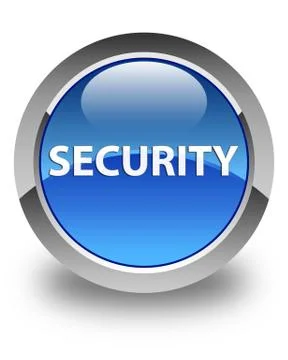 Security glossy blue round button Illustrazione stock