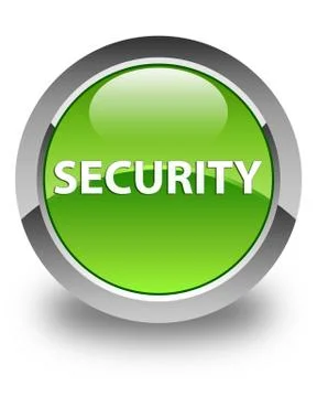 Security glossy green round button Illustrazione stock