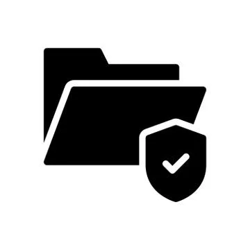 Security glyph flat icon Stock Illustration