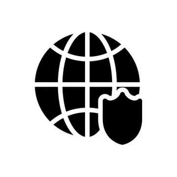 Security glyph flat icon Illustrazione stock