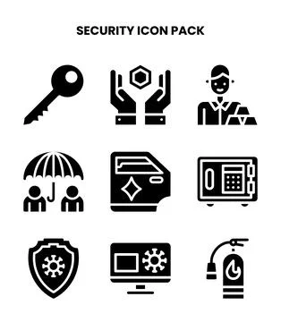 Security Glyph Graphics Icons Pack イラスト素材