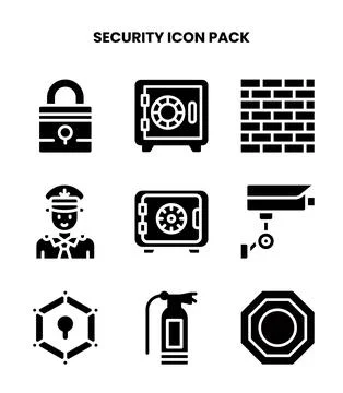 Security Glyph Icons Pack イラスト素材