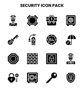 Security Glyph Scalable Icons Pack イラスト素材