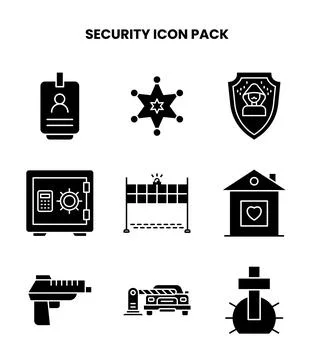 Security Glyph Scalable Icons Pack Stock Illustration