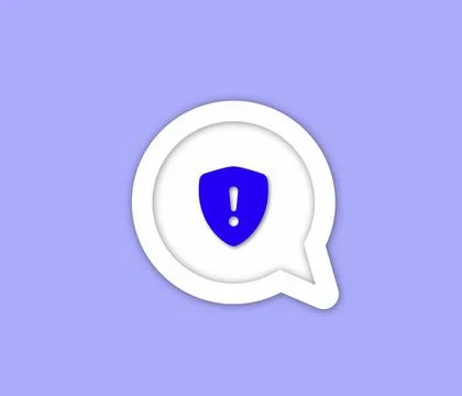 Security guard and exclamation icon on a cyan background. Stock Illustration