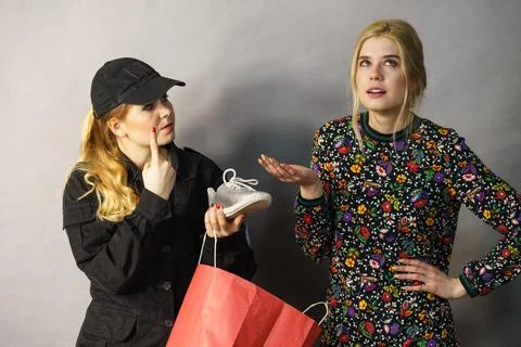 Security guard and shoplifter. Stock Photos