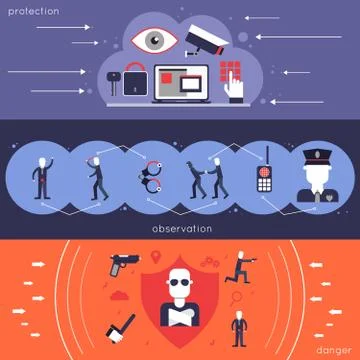 Security Guard Banner Illustrazione stock