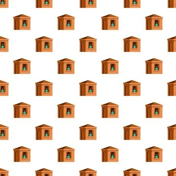 Security guard booth pattern with person inside Stockillustratie