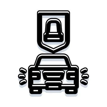 Security guard car patrolling protected area concept Stock Illustration