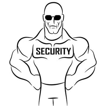 Security Guard Cartoon Stock Illustration