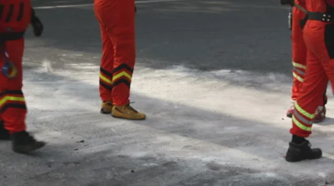 Security guard cleaning track. Stock Footage 64914955