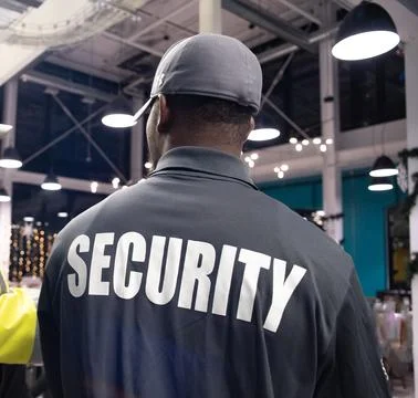 Security guard conducting access control and traffic control Stock Photos