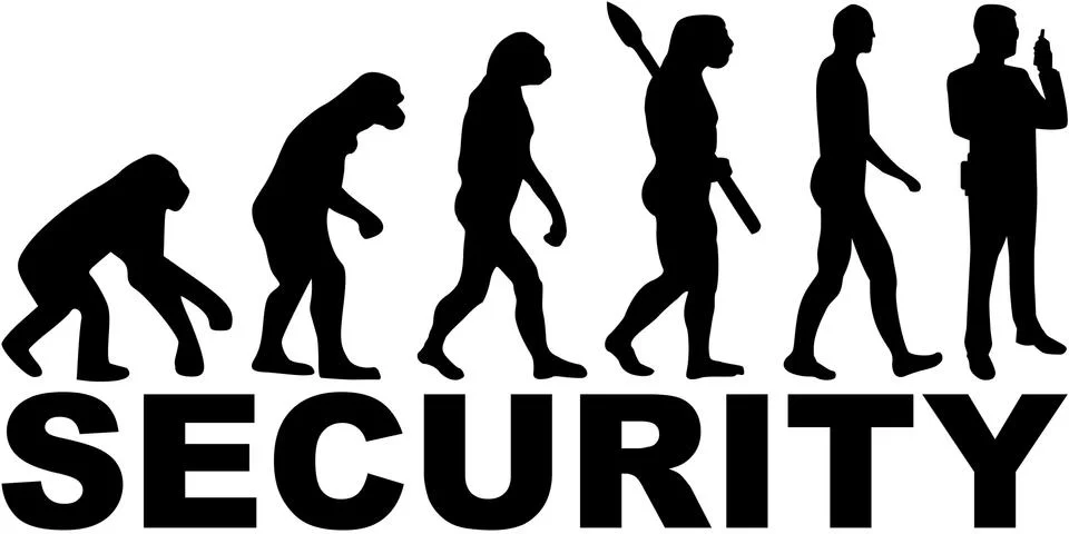 Security guard evolution with job title Stock Illustration