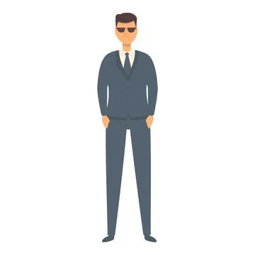 Security guard icon cartoon vector. Police man Stock Illustration