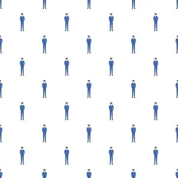 Security guard men pattern on white background Illustrazione stock