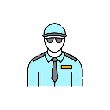 Security guard olor line icon. Pictogram for web page, mobile app, promo. Stock Illustration