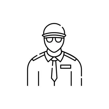 Security guard olor line icon. Pictogram for web page, mobile app, promo. Stock Illustration