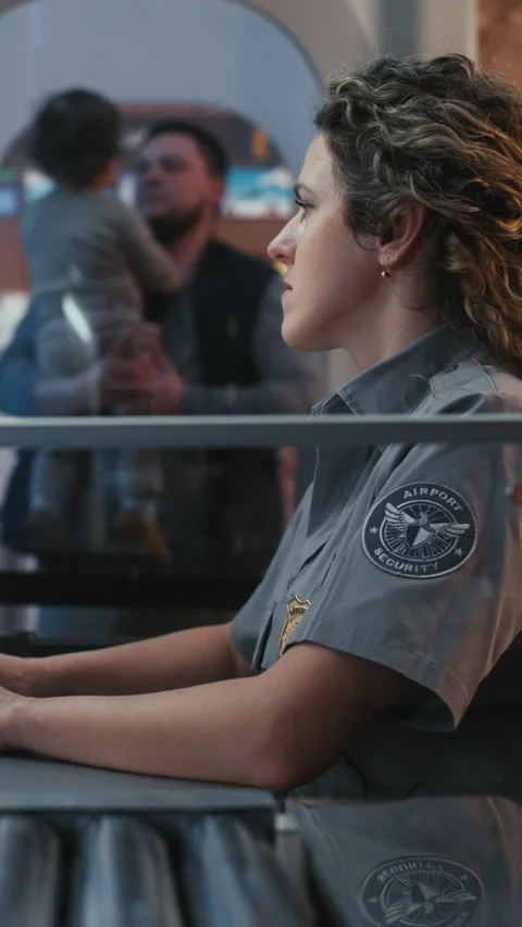 Security Guard Operating Control Console During Customs Inspection Process Stock Footage 332569071