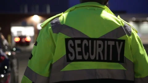 Security guard patrolling at school Stock Footage 243436472