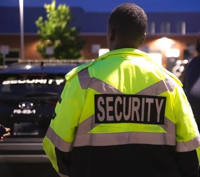 Security guard patrolling at school Stock Photos
