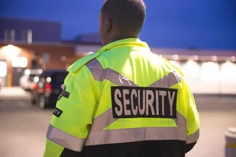 Security guard patrolling at school Stock Photos