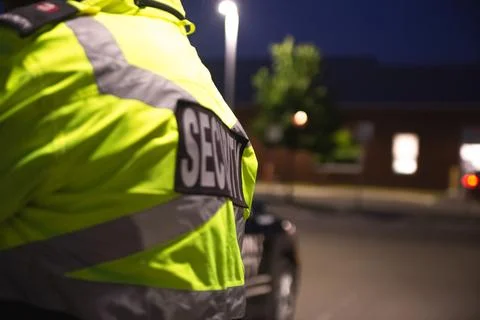 Security guard patrolling at school Stock Photos