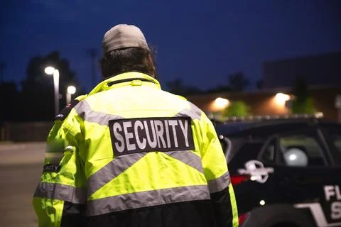 Security guard patrolling at school Stock Photos