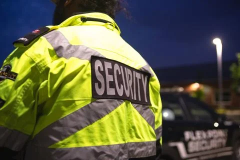 Security guard patrolling at school Stockfoto's