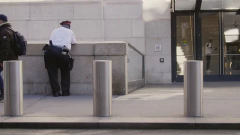 Security Guard Penn Station 001 Video stock 230201293