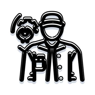 Security guard person wearing uniform and hat Stock Illustration
