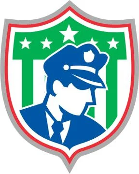 Security guard police officer shield Stock Illustration