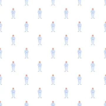 Security guard professional standing with crossed arms seamless pattern Stock Illustration