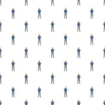 Security guard professional standing protection profession seamless pattern Illustrazione stock