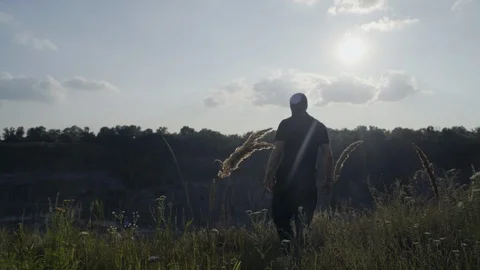 The security guard protects the quarry, inspects the territory Stock Footage 95173661