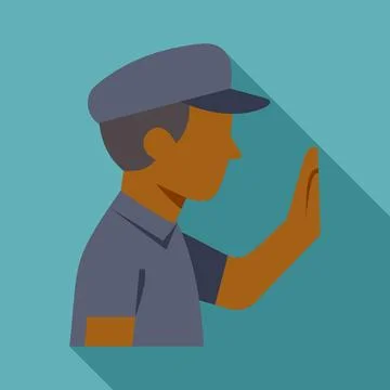Security guard raising an open hand stopping Stock Illustration