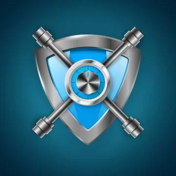 Security, guard, shield - 3d realistic icon Stock Illustration