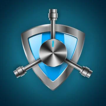 Security, guard, shield - 3d realistic icon Stock Illustration