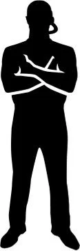 Security guard silhouette Stock Illustration